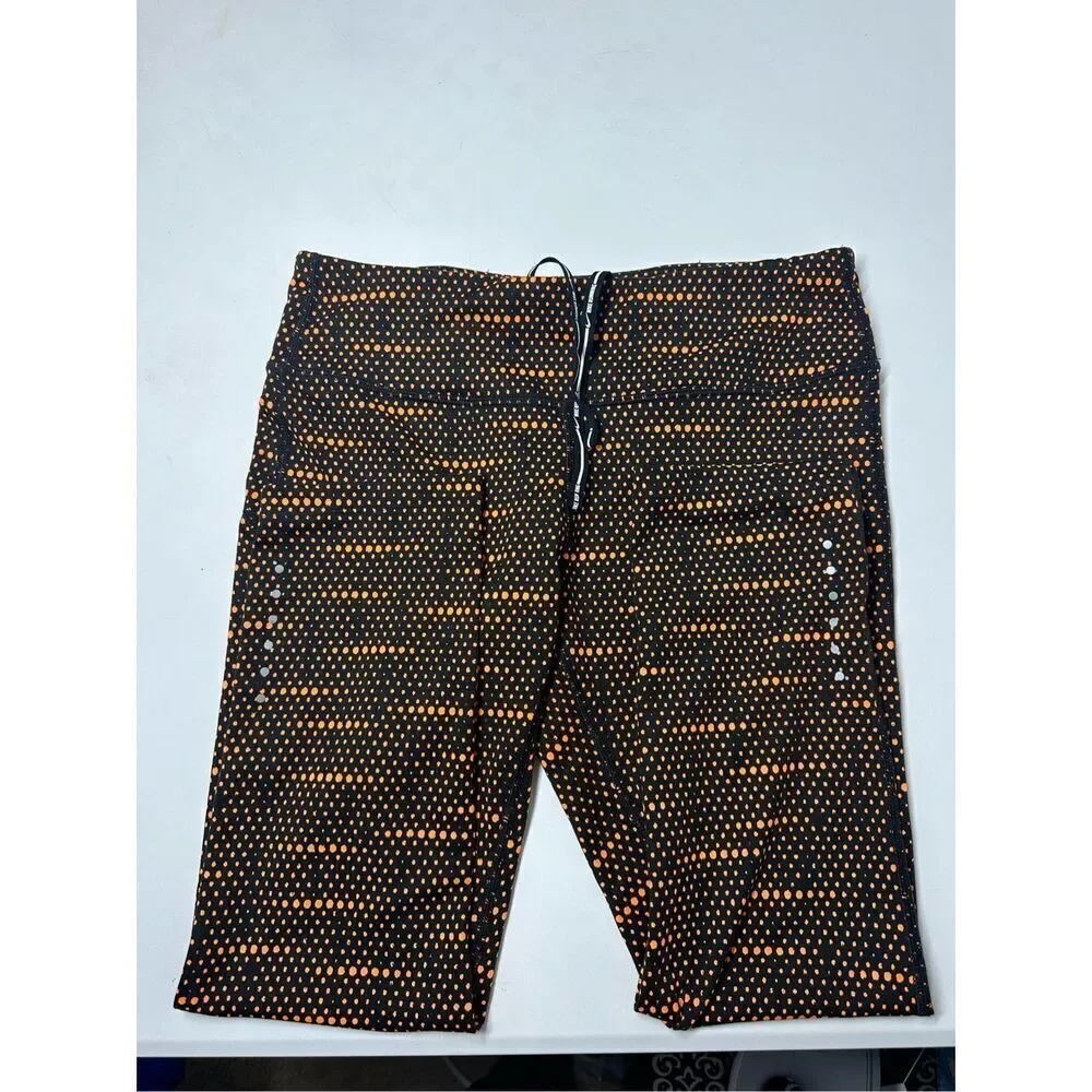Nike Women's Dri Fit Epic Run Printed Capri Black/Orange Size M